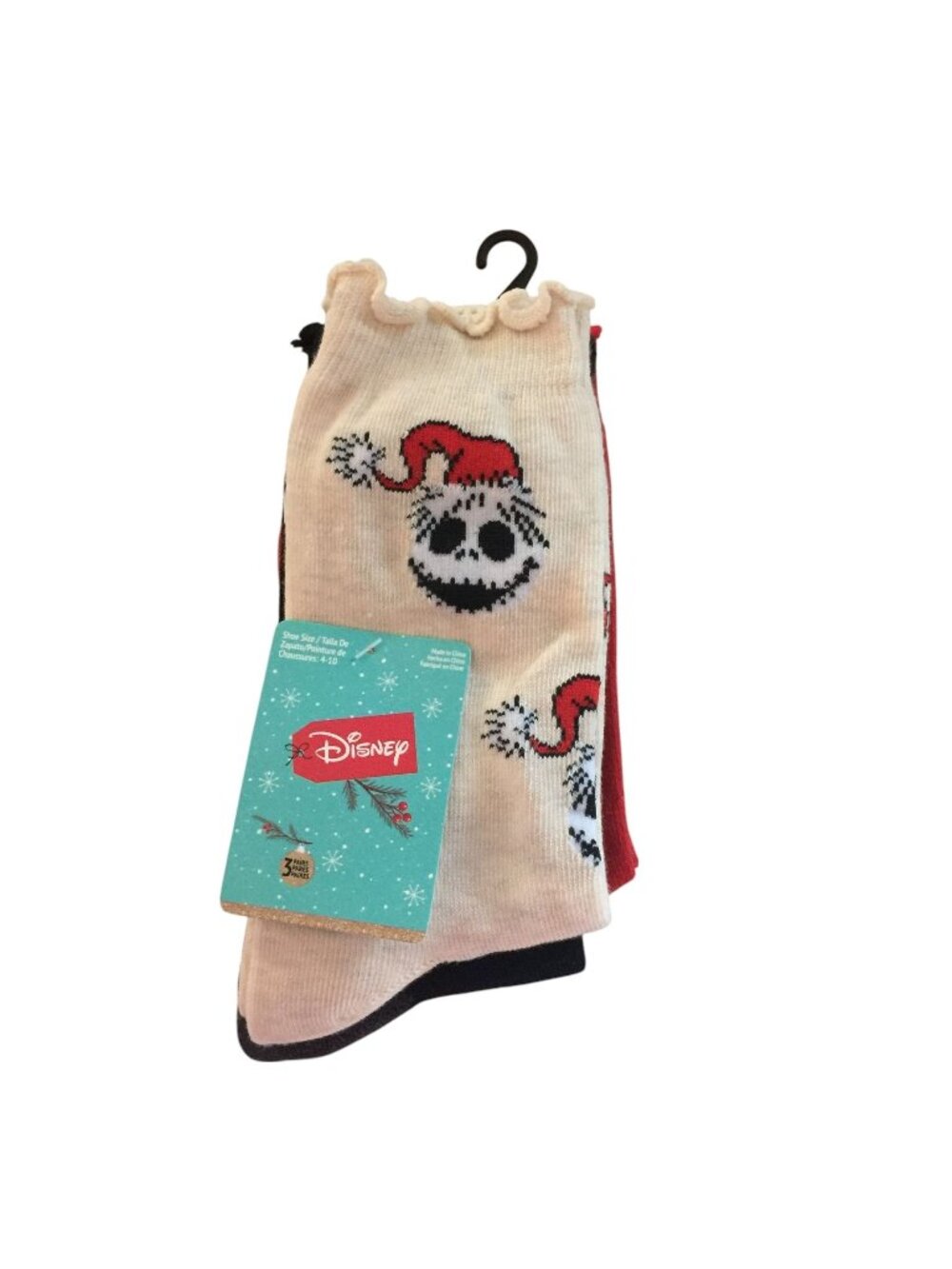 Disney The Nightmare Before Christmas Ladies Ruffled Crew Socks Size 4-10